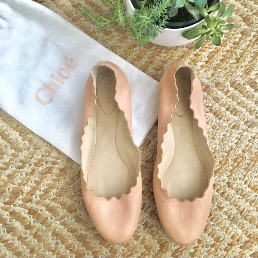 Chloe 'Lauren' Scalloped Ballet Flats - 39 / 9